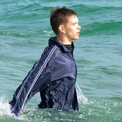 cagoule and jeans for survival swimming